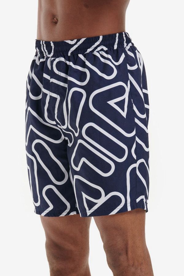 Fila Šortky Panske Námornícka Modrá / Biele - Yash Outline Print Swim Vypredaj - Slovakia 54782-WZOY